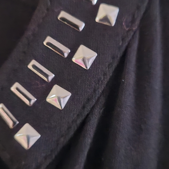 Cache black cardigan with silver Studs size medium - Picture 3 of 4